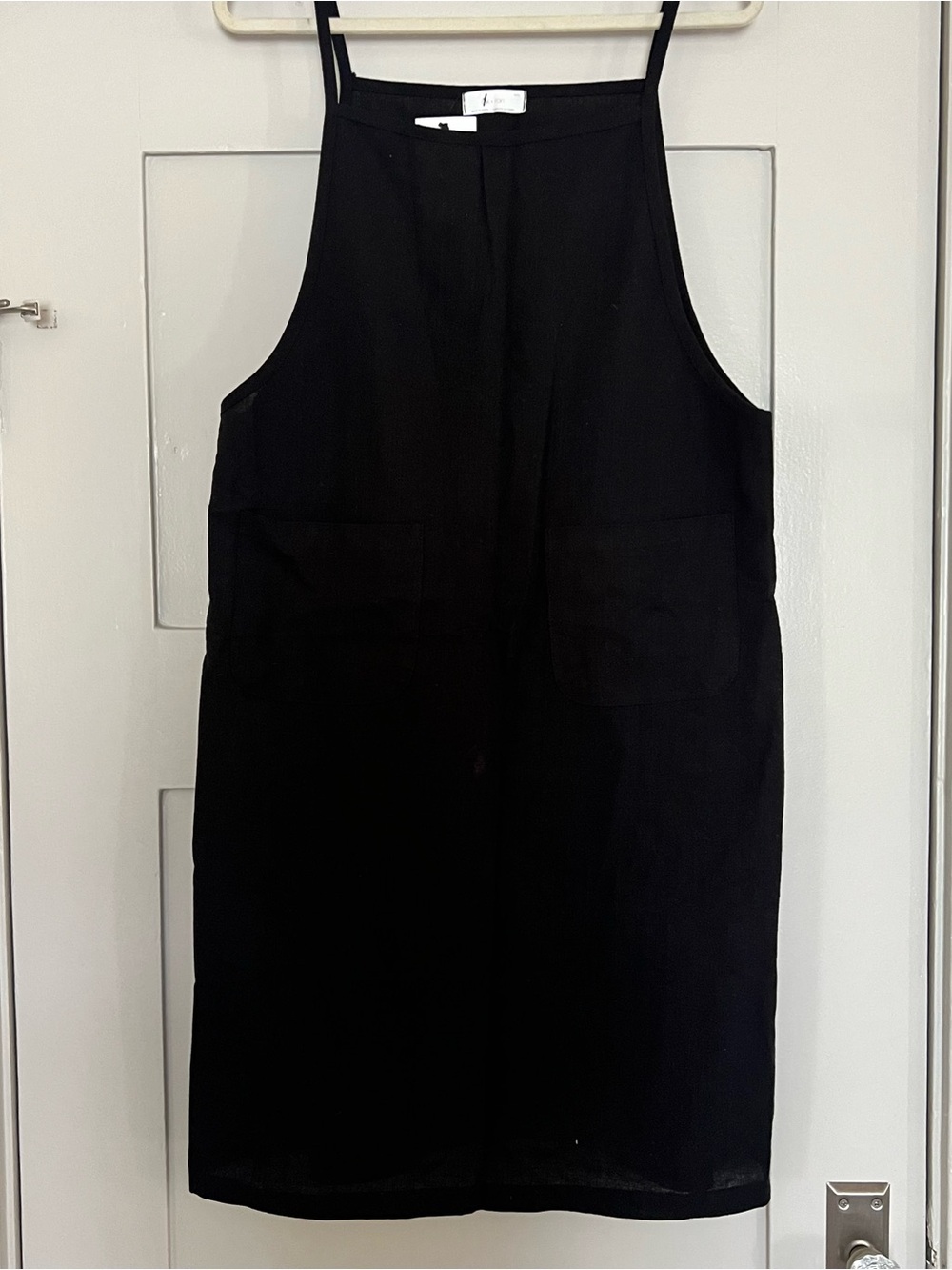 Oak + Fort Black Cotton Sleeveless Shift Dress NWT
